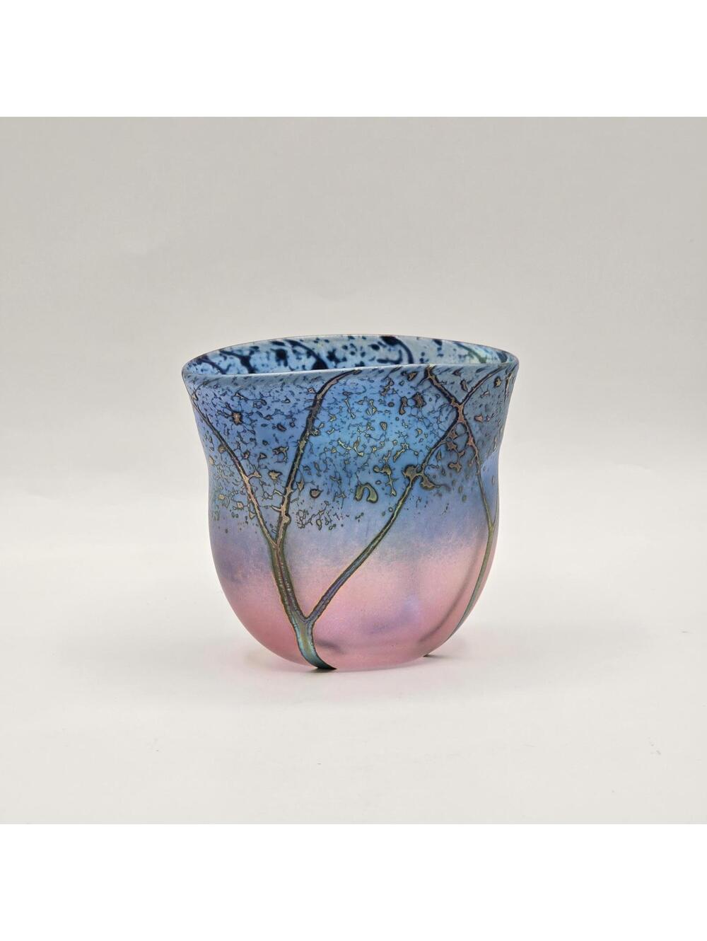 Artist Peet Robison "Sunset Landscape" Petite Glass Vase